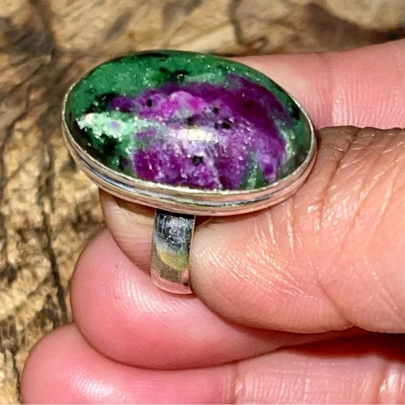 Saualpite Ruby Zoisite Statement Ring Size 8 - Picture 3 of 14